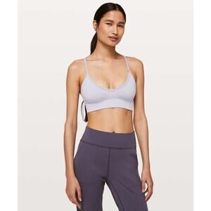 Lululemon Ebb To Street Bra II Sports Athletic Adjustable Spaghetti Straps Gray